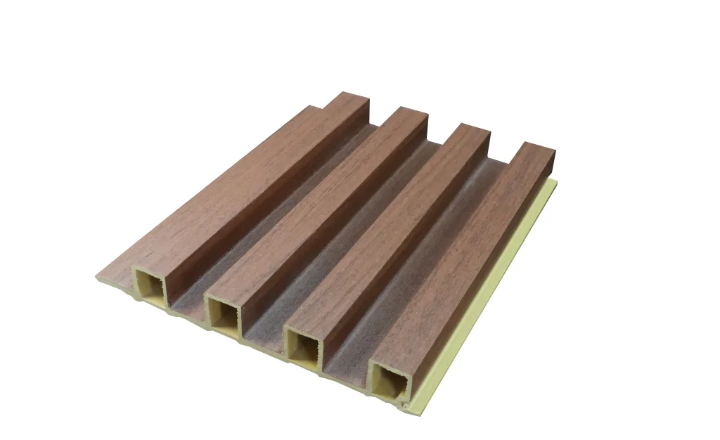 ไม้ผนัง (ใช้ภายใน) 4ลอนลึก สีน้ำตาล