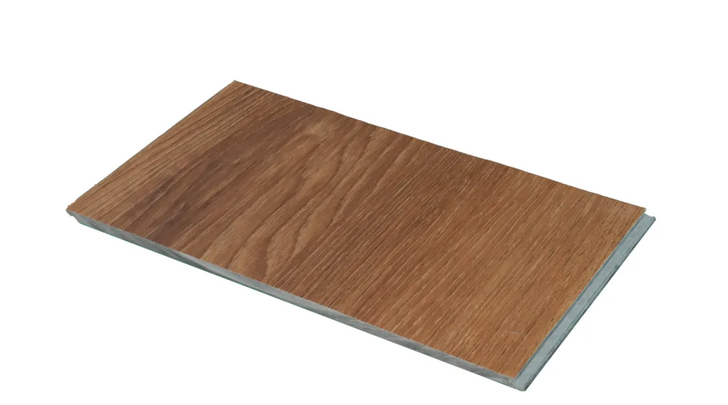 พื้นไม้SPC แบบคลิ๊กล๊อค มีรองโฟม สีน้ำตาล