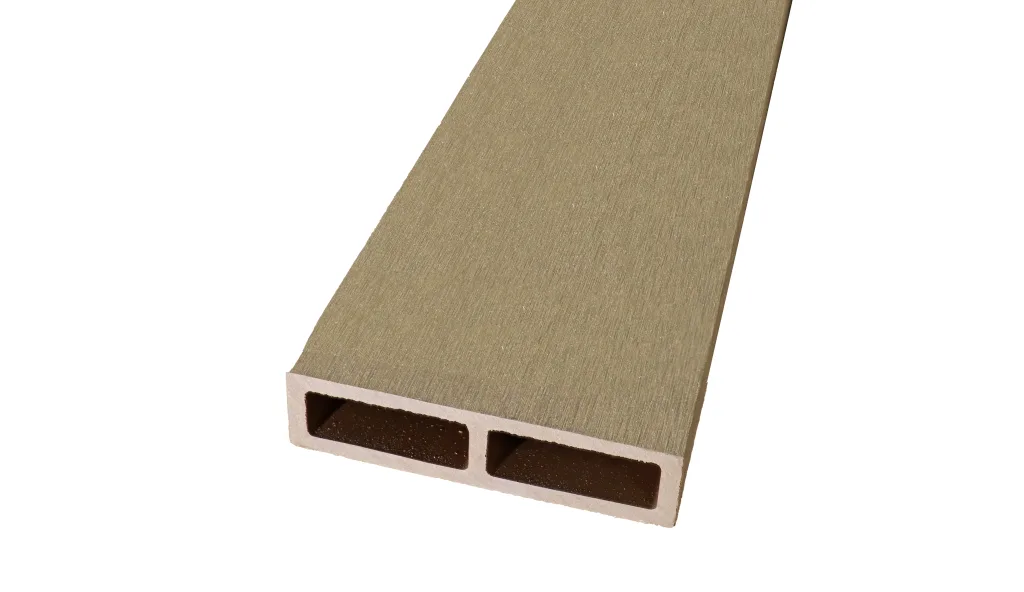 ระแนงไม้เทียม 2 รู สีสักทอง