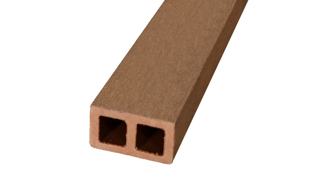 ระแนงไม้เทียม 2 รู สีไม้สัก